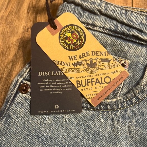 BUFFALO David Bitton ALICE High Rise Super Wide Leg Distressed Cotton Jeans 25 - Picture 9 of 15